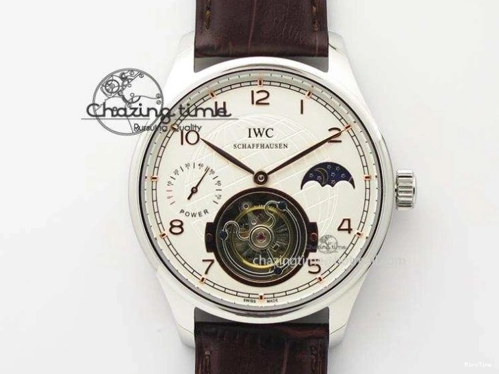 MIROTIME 0325 Compact Portuguese IW545409 RG ZF 1:1 Best Edition White Dial On Brown Leather Strap A 7336